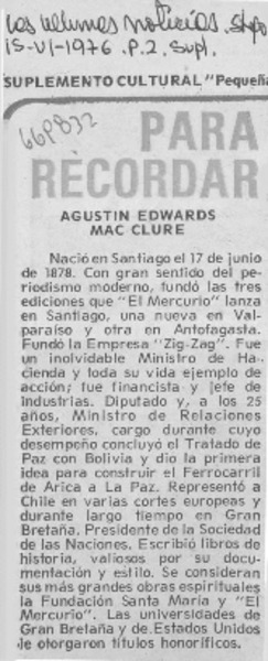 Agustín Edwards Mac Clure.