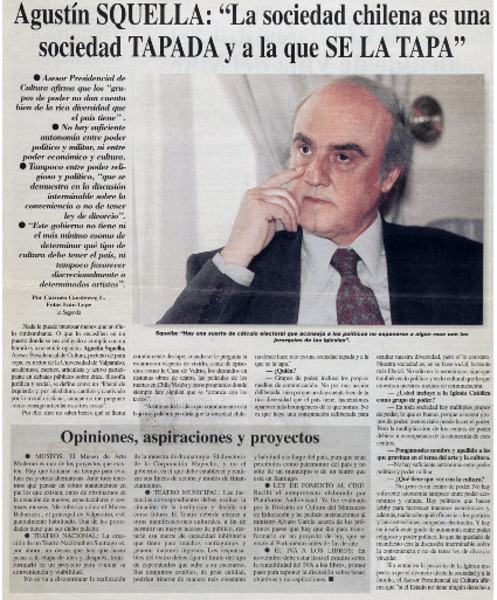 Agustín Squella, "la sociedad chilena es una sociedad tapada y a la que se la tapa"