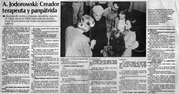 A. Jodorowski, creador terapeuta y panpátrida