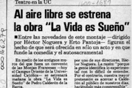 Al aire libre se estrena la obra "La vida es sueño"