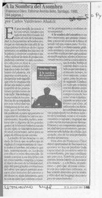 A la sombra del asombro  [artículo] Carlos Valdivieso Ahnfelt.