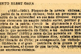 Alberto Blest Gana.  [artículo]