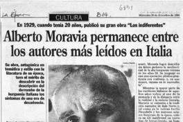 Alberto Moravia permanece entre los autores más leídos en Italia