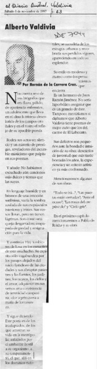 Alberto Valdivia  [artículo] Hernán de la Carrera Cruz.