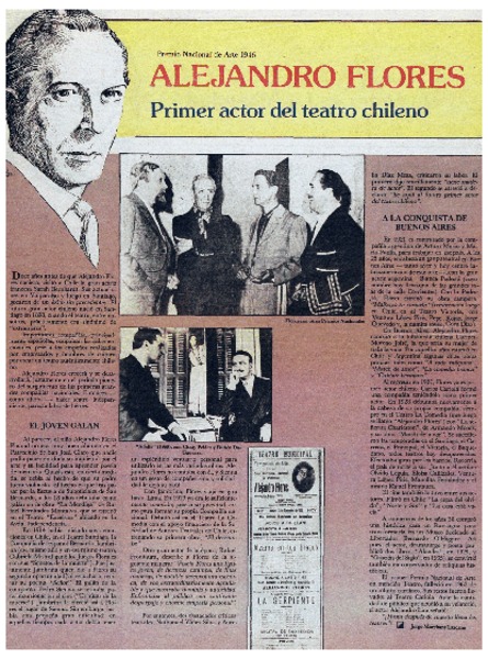 Alejandro Flores primer actor del teatro chileno