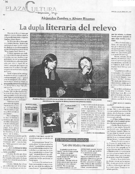 Alejandro Zambra y Alvaro Bisama: La dupla literaria del relevo (entrevista)