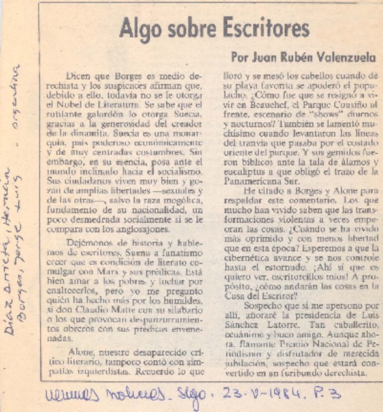 Algo sobre escritores