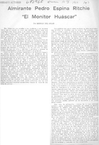Almirante Pedro Espina Ritchie "El monitor Huáscar"