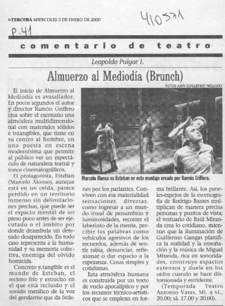 Almuerzo de mediodía (Brunch)  [artículo] Leopoldo Pulgar I.