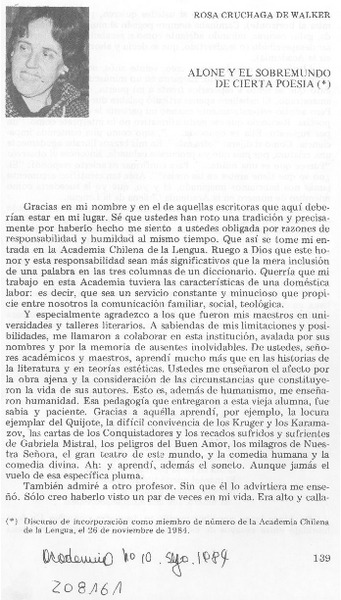 Alone y el sobremundo de cierta poesía