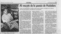 Al rescate de la poesía de Huidobro