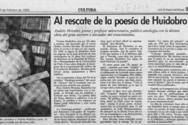 Al rescate de la poesía de Huidobro