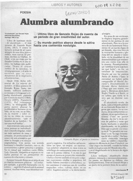 Alumbra alumbrando  [artículo] Jaime Quezada.