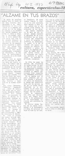 Alzame en tus brazos".