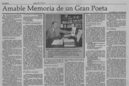 Amable memoria de un gran poeta