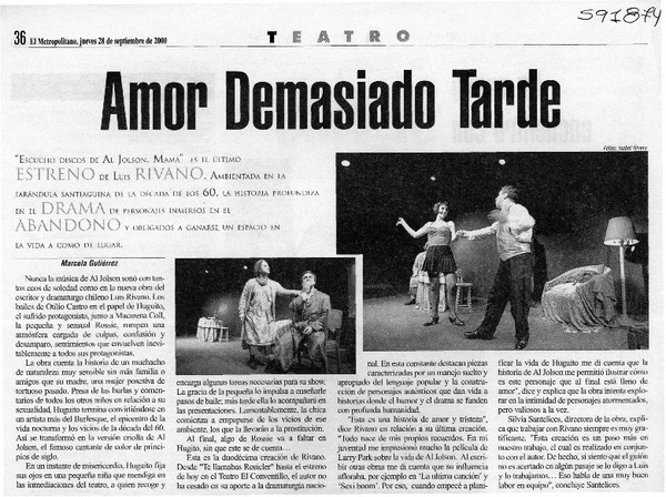 Amor demasiado tarde  [artículo] Marcela Gutiérrez