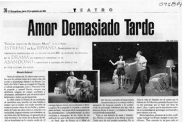 Amor demasiado tarde  [artículo] Marcela Gutiérrez