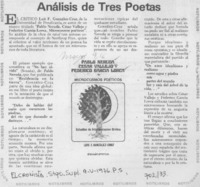 Análisis de tres poetas.