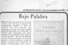 Bajo palabra.