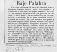 Bajo palabra.