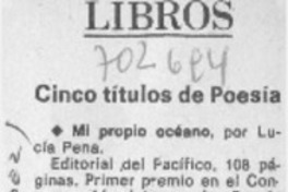 Cinco títulos de poesía
