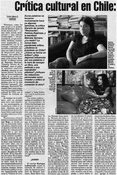 Crítica cultural en Chile: "¿En el país de los ciegos?"