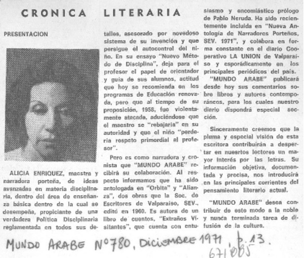 Crónica literaria.