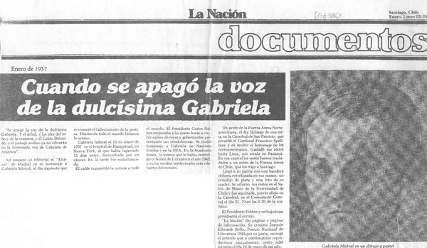 Cuando se apagó la voz de la dulcísima Gabriela.