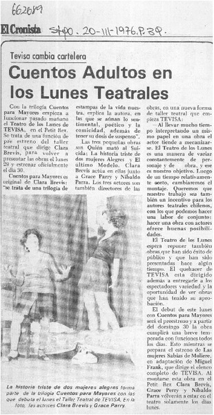 Cuentos adultos en los lunes teatrales.  [artículo]