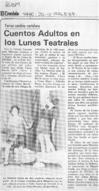 Cuentos adultos en los lunes teatrales.  [artículo]