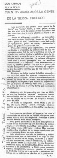 Cuentos araucanos- la gente de la tierra- prólogo.