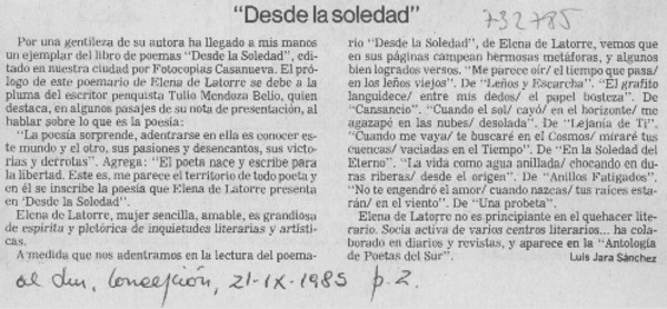 Desde la soledad