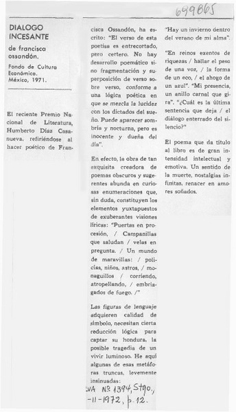 Diálogo incesante.