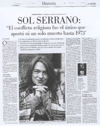 El conflicto religioso fue el único que no aportó ni un solo muerto hasta 1973 (entrevista)