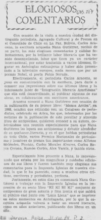 Elogiosos comentarios.