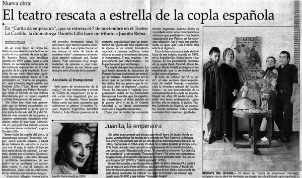El teatro rescata a estrella de la copla española