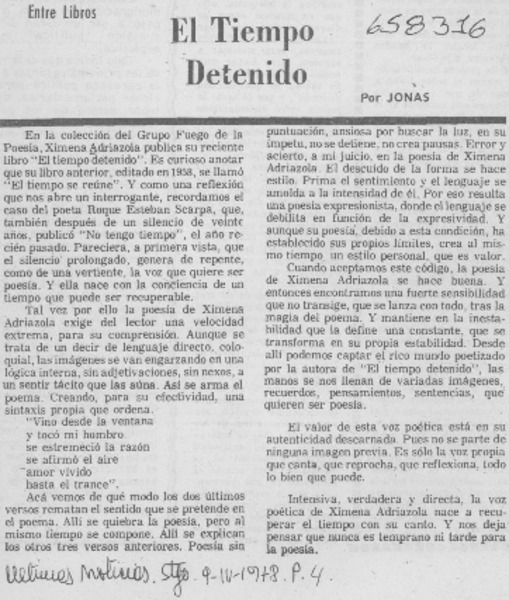El tiempo detenido