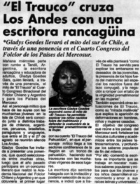 El Trauco" cruza Los Andes con una escritora rancagüina.
