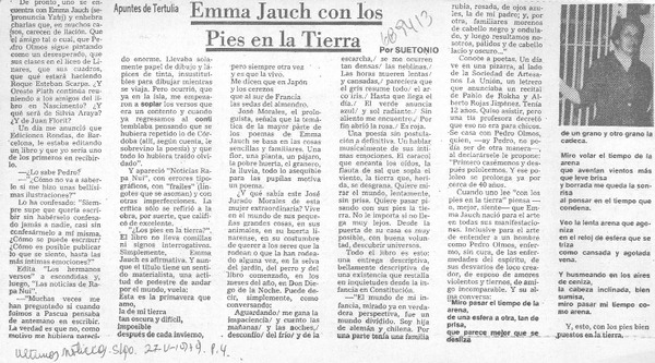 Emma Jauch con los pies en la tierra