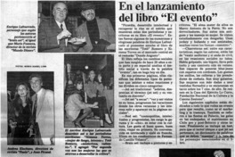 En el lanzamiento del libro "El Evento".