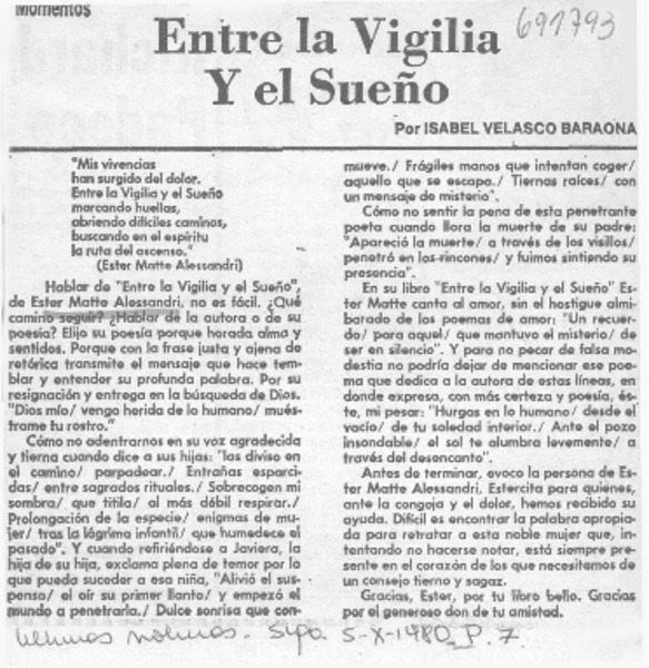 Entre la vigilia y el sueño