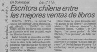 Escritora chilena entre las mejores ventas de libros.  [artículo]