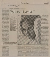 Ésta es mi verdada"  [artículo] Cecilia Valdés Urrutia.