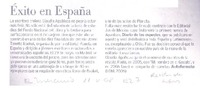 Éxito en España  [artículo].