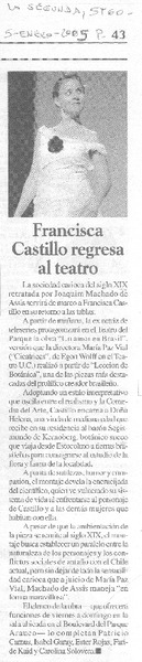 Francisca Castillo regresa al teatro