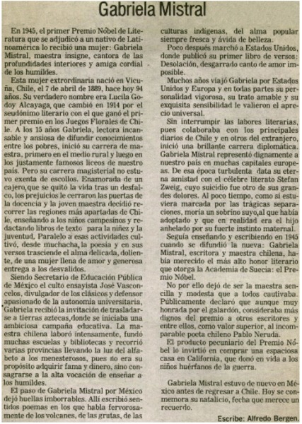 Gabriela Mistral