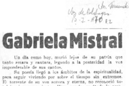 Gabriela Mistral