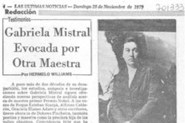 Gabriela Mistral evocada por otra maestra