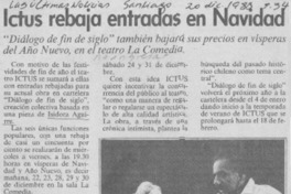 Ictus rebaja entradas en navidad.