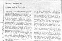Isabel Edwards Miserias y dones